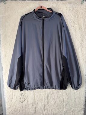 Adidas Mens ClimaProof Golf Full Zip Windbreaker Jacket Size 2XL Grey Sporty